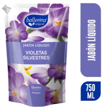 Ballerina Jabón Líquido Violetas Silvestres, 750 ml