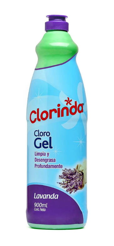 Clorinda Cloro gel lavanda en botella 900ml