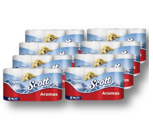 Manga Scott papel higiénico con aroma 22 mt 48 rollos