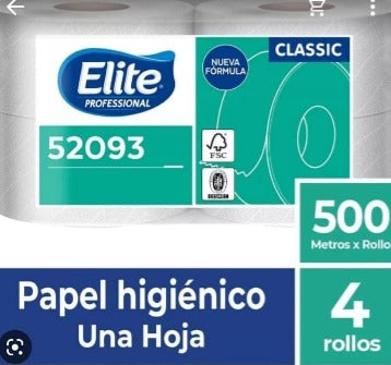 Elite papel higiénico jumbo 500 metros 4 rollos