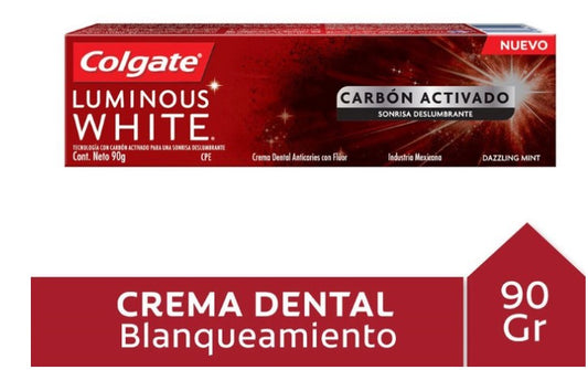 Colgate Pasta Dental Luminous White Carbón 90G